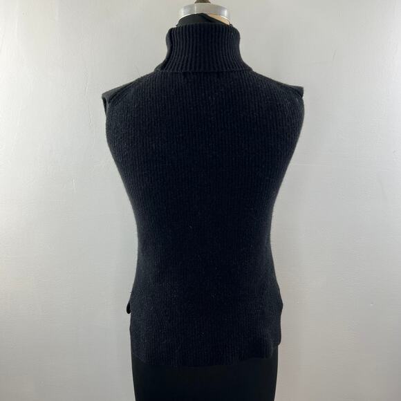 EVERLANE Wool Black Sweater Side Slit Turtleneck Short Sleeve Size X-Small XS - Picture 5 of 7